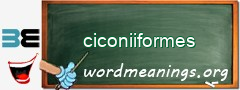 WordMeaning blackboard for ciconiiformes